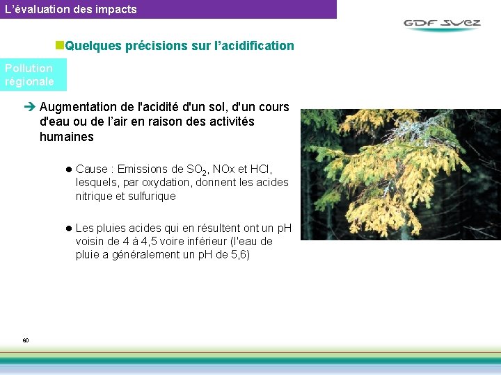 L’évaluation des impacts n. Quelques précisions sur l’acidification Pollution régionale è Augmentation de l'acidité