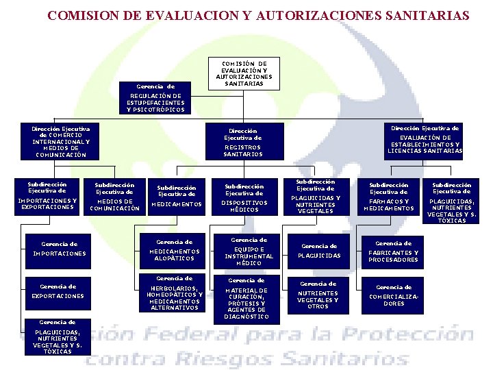 COMISION DE EVALUACION Y AUTORIZACIONES SANITARIAS Gerencia de COMISIÓN DE EVALUACIÓN Y AUTORIZACIONES SANITARIAS