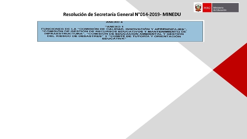 Resolución de Secretaría General N° 014 -2019 - MINEDU 