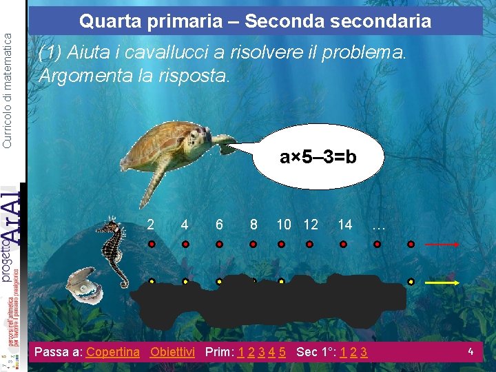 Curricolo di matematica Quarta primaria – Seconda secondaria (1) Aiuta i cavallucci a risolvere