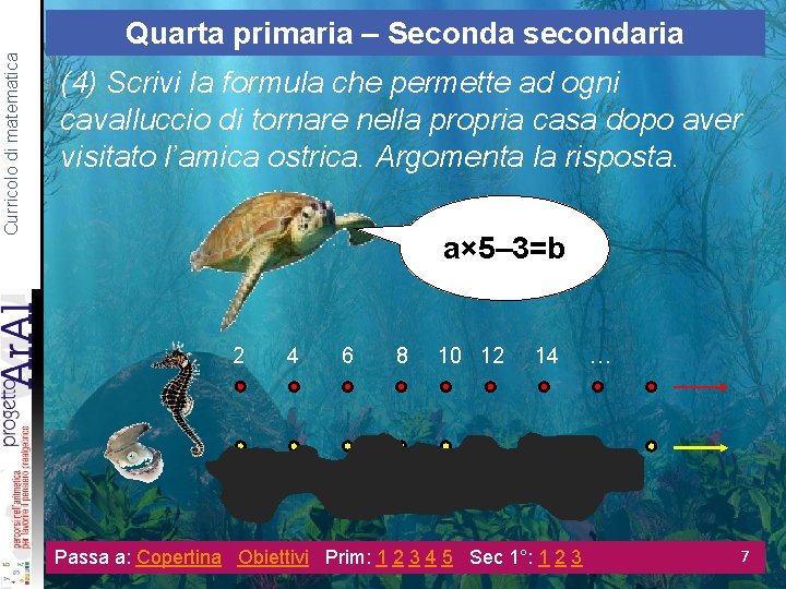 Curricolo di matematica Quarta primaria – Seconda secondaria (4) Scrivi la formula che permette