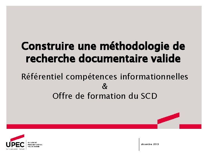 Construire une mthodologie de recherche documentaire valide Rfrentiel