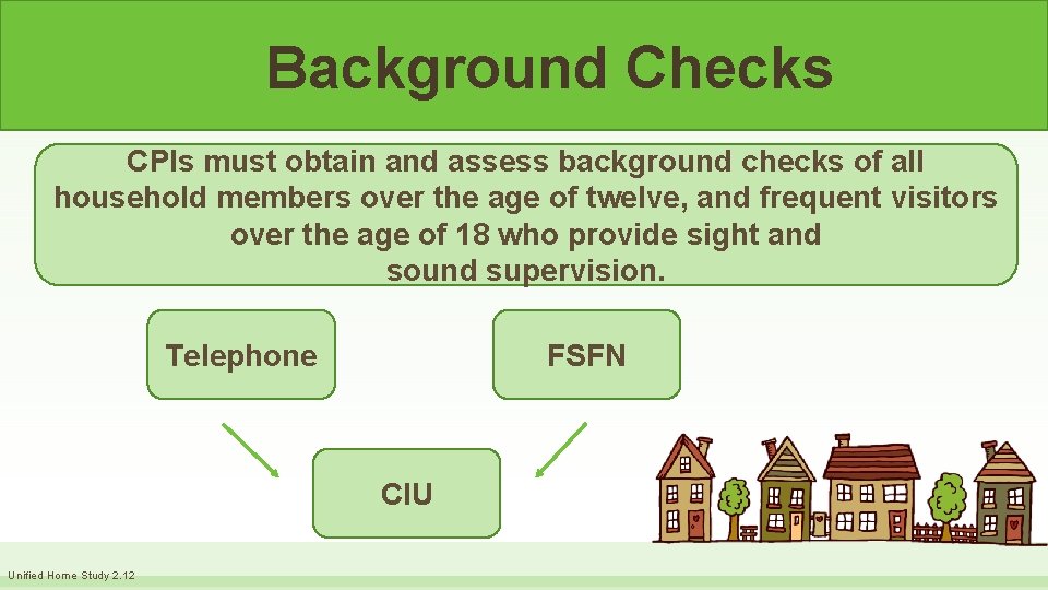 Background Checks CPIs must obtain and assess background checks of all household members over