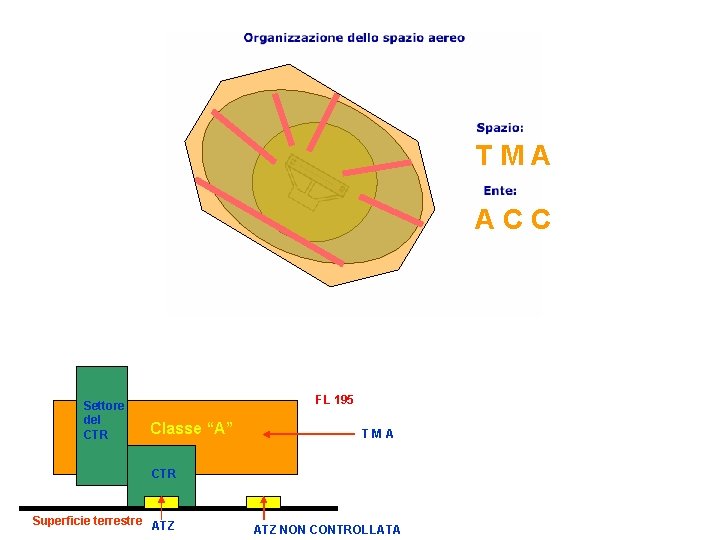 TMA ACC Settore del CTR FL 195 Classe “A” TMA CTR Superficie terrestre ATZ