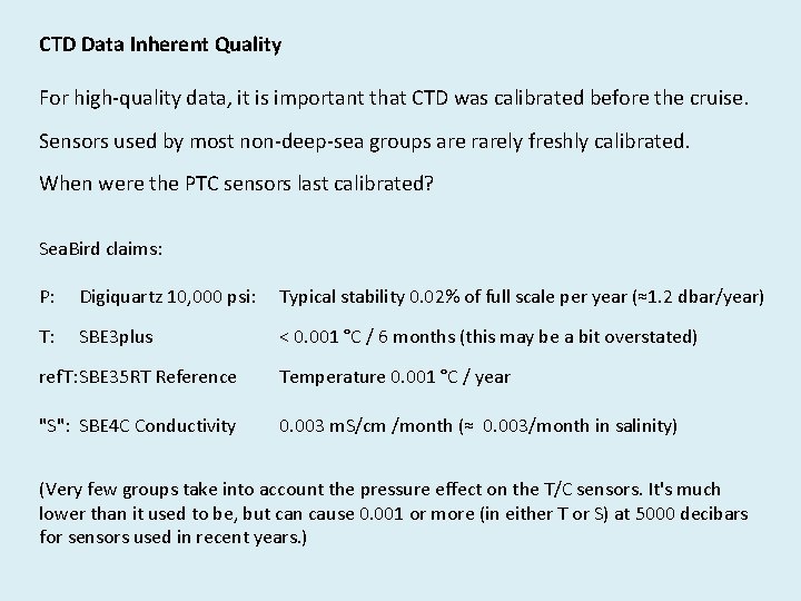 Instrumentation types data and metadata accuracy biases and