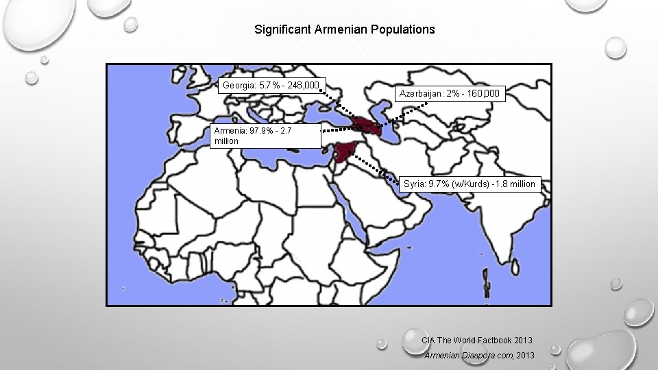 Significant Armenian Populations Georgia: 5. 7% - 248, 000 Azerbaijan: 2% - 160, 000