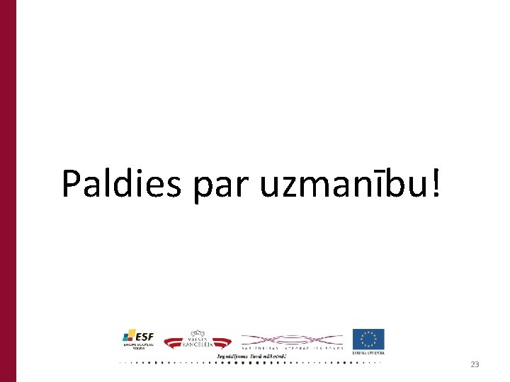 Paldies par uzmanību! 23 