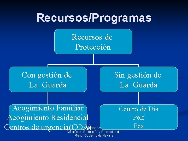Recursos/Programas Recursos de Protección Con gestión de La Guarda Acogimiento Familiar Acogimiento Residencial Centros