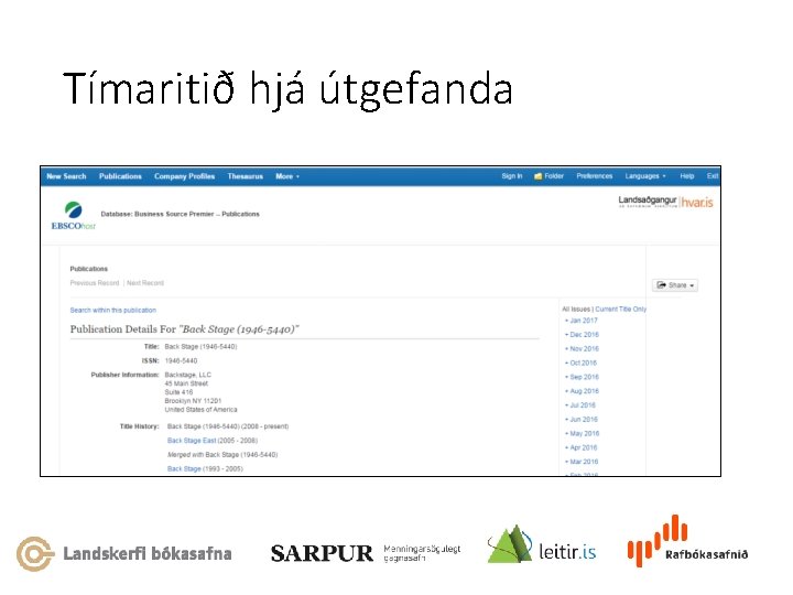 Tímaritið hjá útgefanda 