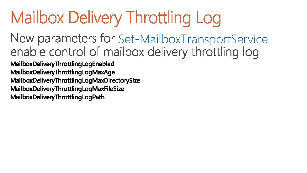 Set-Mailbox. Transport. Service 