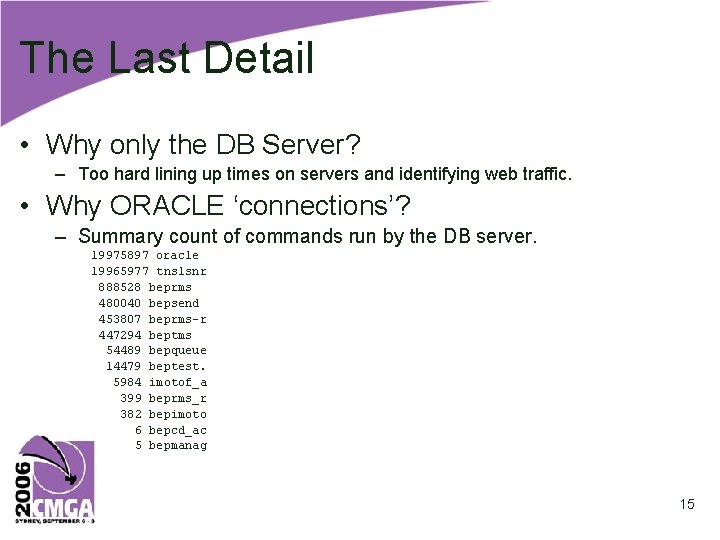 The Last Detail • Why only the DB Server? – Too hard lining up