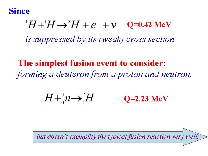 Since Q=0. 42 Me. V is suppressed by its (weak) cross section The simplest