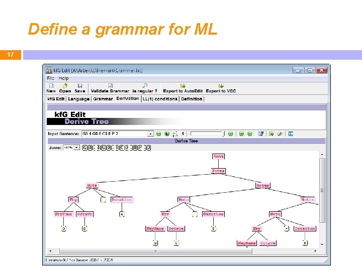 Define a grammar for ML 17 