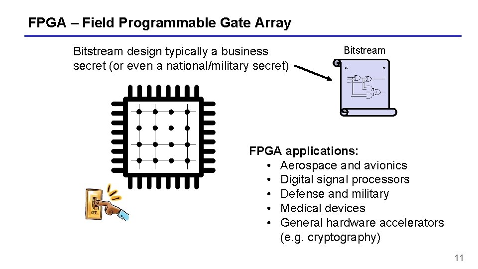 FPGA – Field Programmable Gate Array Bitstream design typically a business secret (or even