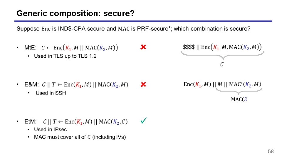 Generic composition: secure? 58 