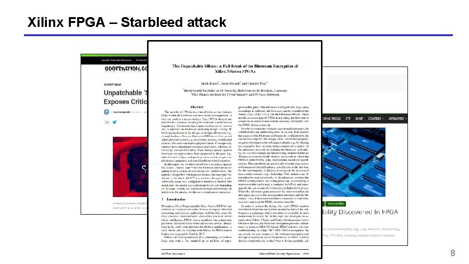 Xilinx FPGA – Starbleed attack 8 