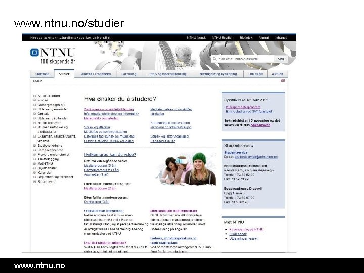 www. ntnu. no/studier www. ntnu. no 