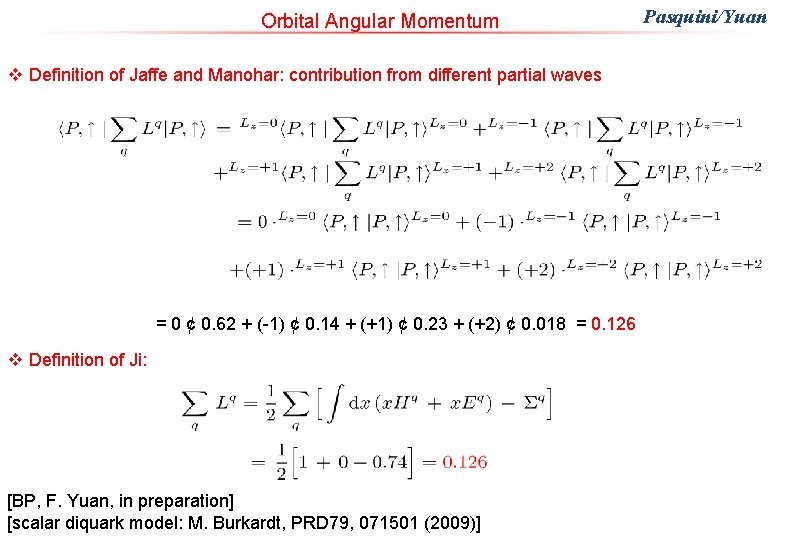 Orbital Angular Momentum v Definition of Jaffe and Manohar: contribution from different partial waves