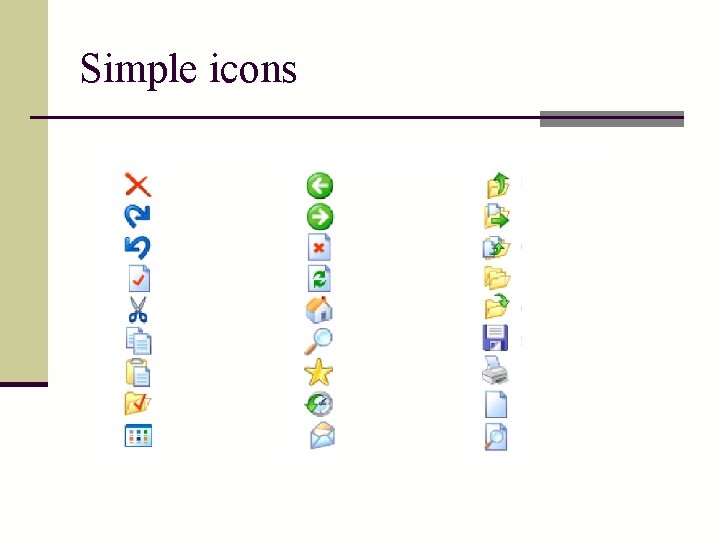 Simple icons 