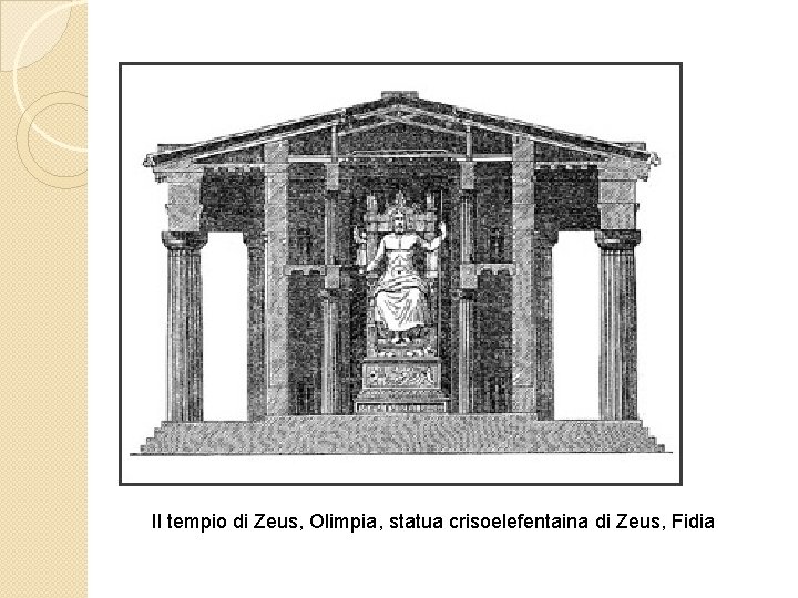 Il tempio di Zeus, Olimpia, statua crisoelefentaina di Zeus, Fidia 