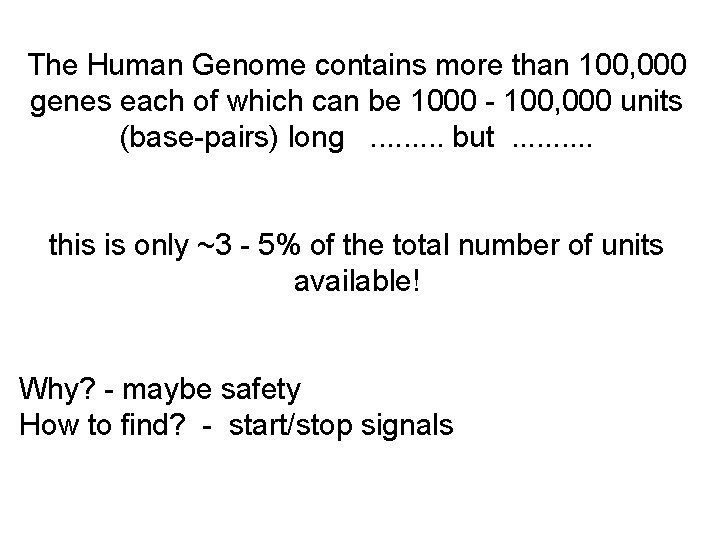 The Human Genome contains more than 100, 000 genes each of which can be