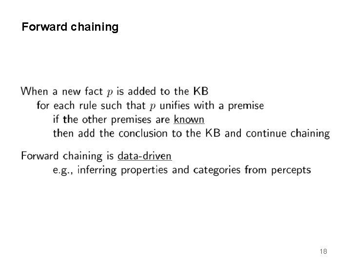 Forward chaining 18 