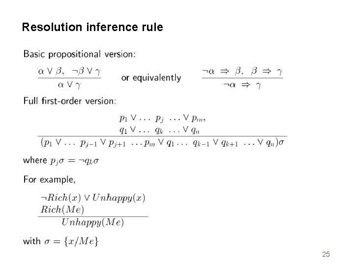 Resolution inference rule 25 