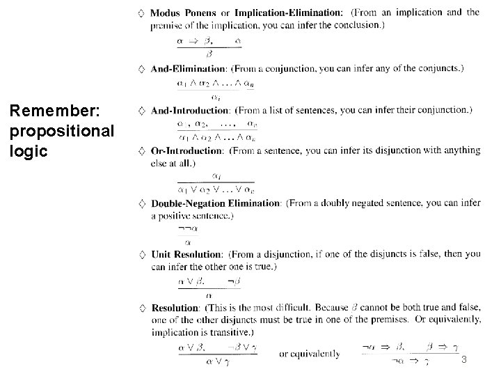 Remember: propositional logic 3 