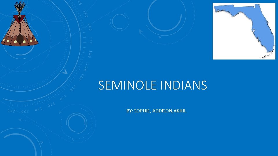 SEMINOLE INDIANS BY: SOPHIE, ADDISON, AKHIL 