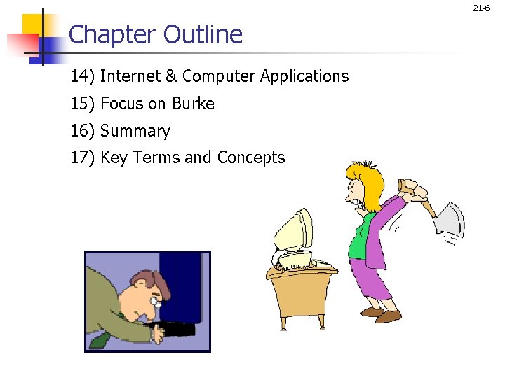 21 -6 Chapter Outline 14) Internet & Computer Applications 15) Focus on Burke 16)