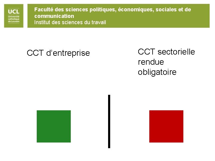 Faculté des sciences politiques, économiques, sociales et de communication Institut des sciences du travail