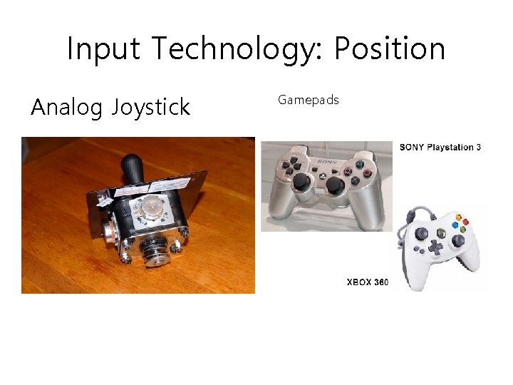 Input Technology: Position Analog Joystick Gamepads 