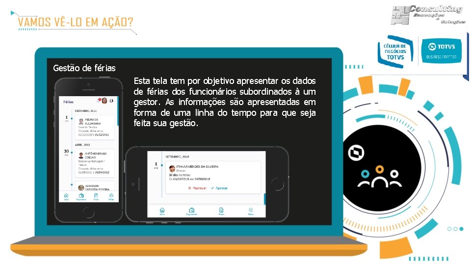 Gestão de férias Esta tela tem por objetivo apresentar os dados de férias dos