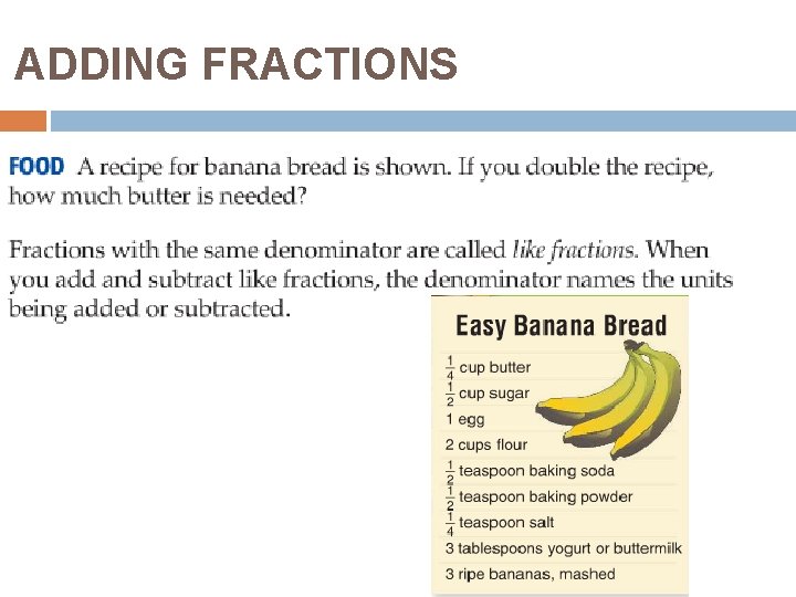 ADDING FRACTIONS 