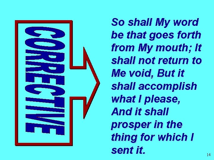 So shall My word be that goes forth from My mouth; It shall not