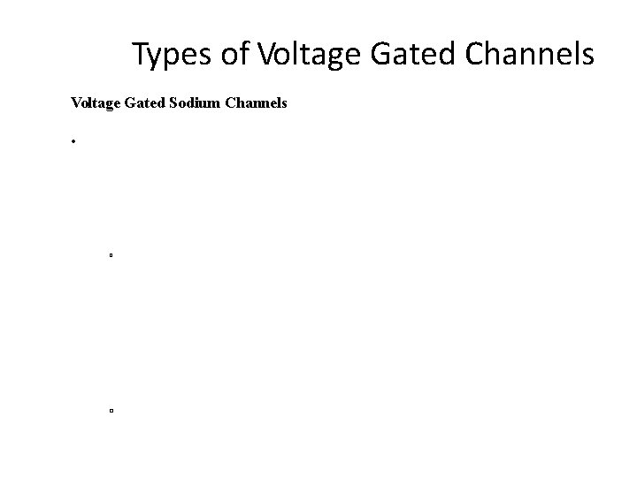 Types of Voltage Gated Channels Voltage Gated Sodium Channels • � � 
