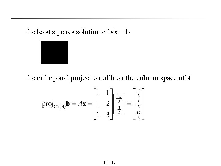 the least squares solution of Ax = b the orthogonal projection of b on