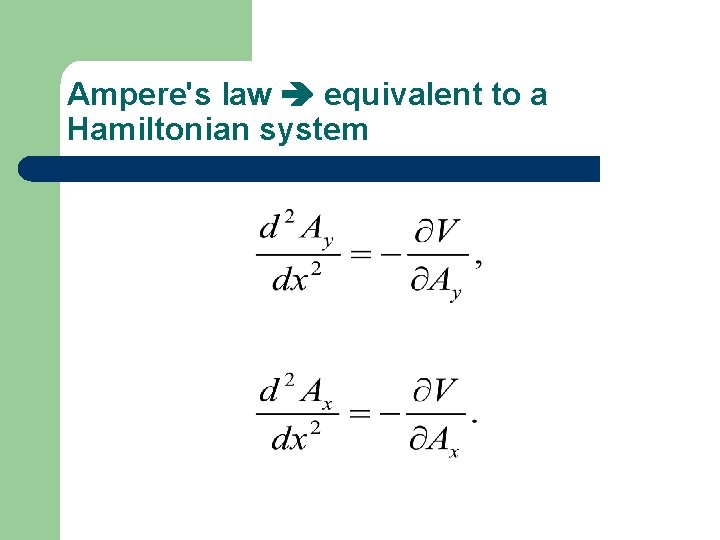 Ampere's law equivalent to a Hamiltonian system 