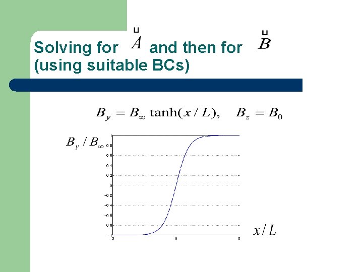 Solving for and then for (using suitable BCs) 