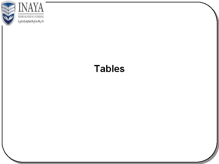 Tables 