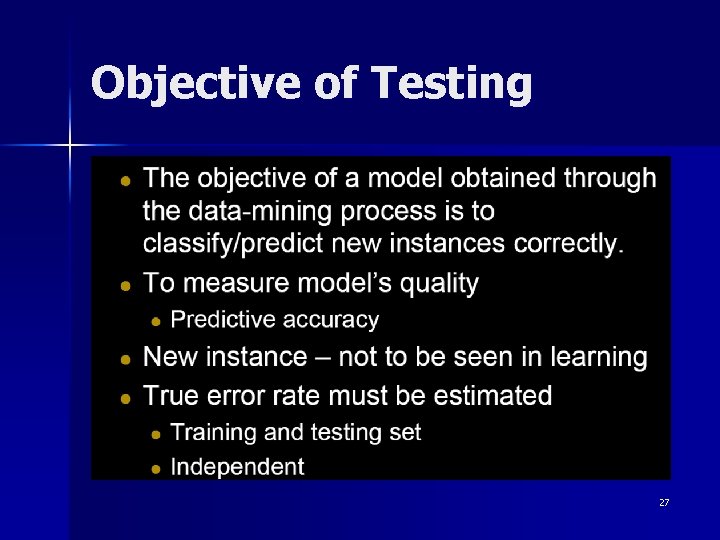 Objective of Testing 27 Objective of Testing 27