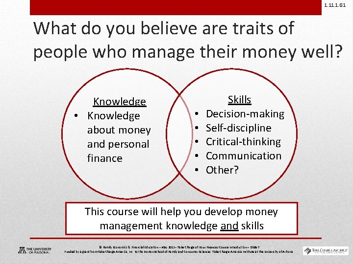 1. 1. G 1 What do you believe are traits of people who manage