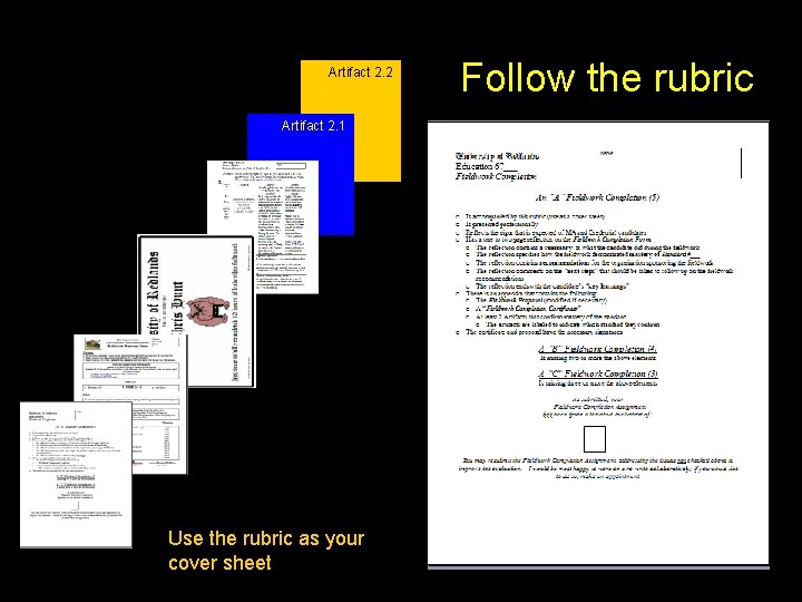 Artifact 2. 2 Artifact 2. 1 Use the rubric as your cover sheet Follow