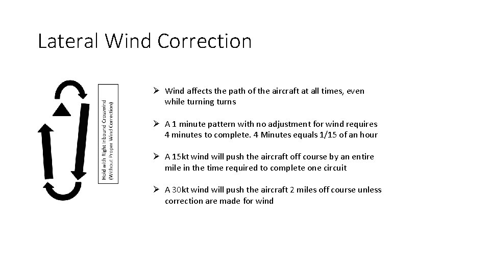 Lateral Wind Correction Ø Wind affects the path of the aircraft at all times,