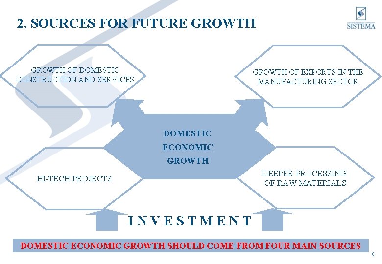 2. SOURCES FOR FUTURE GROWTH OF DOMESTIC CONSTRUCTION AND SERVICES GROWTH OF EXPORTS IN