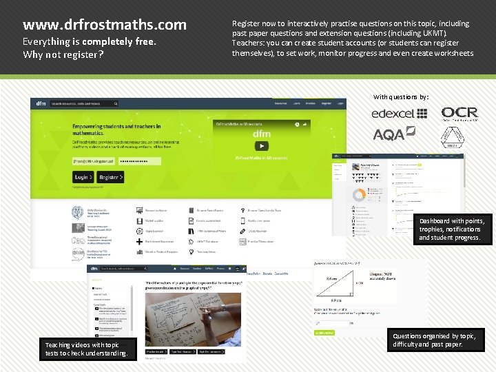 www. drfrostmaths. com Everything is completely free. Why not register? Register now to interactively