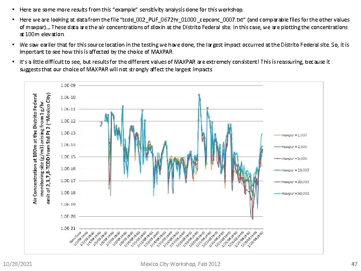  • Here are some more results from this “example” sensitivity analysis done for