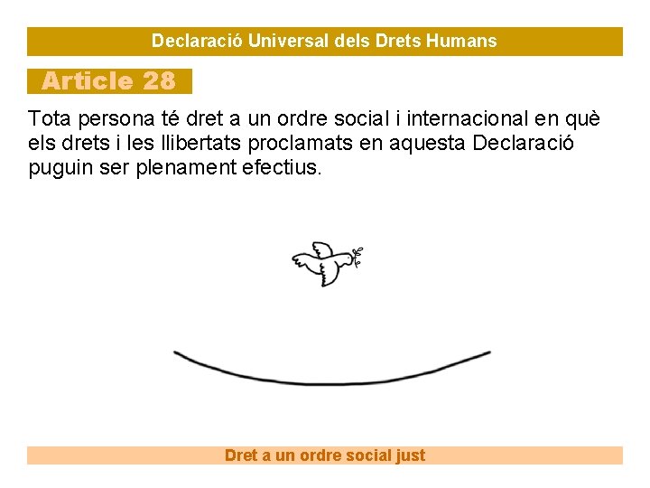 Declaració Universal dels Drets Humans Article 28 Tota persona té dret a un ordre