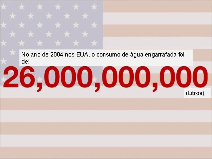 No ano de 2004 nos EUA, o consumo de água engarrafada foi de: (Litros)