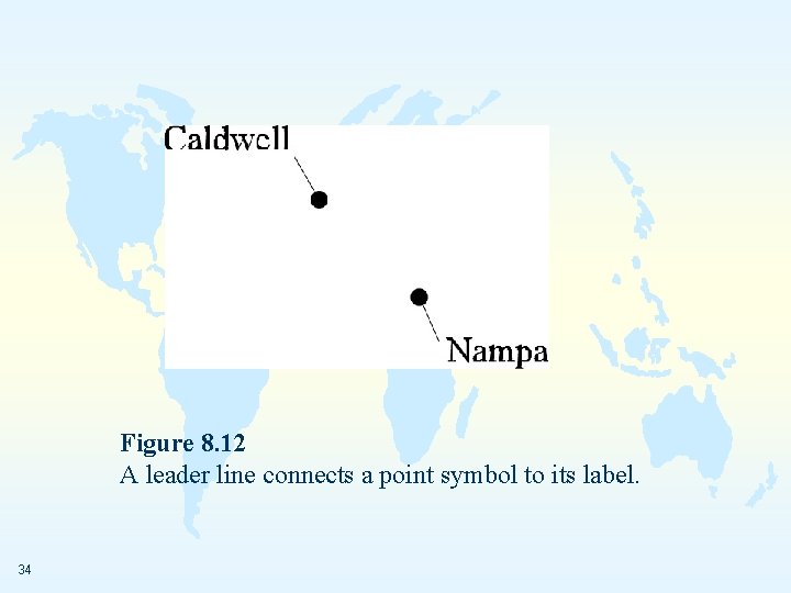 Figure 8. 12 A leader line connects a point symbol to its label. 34